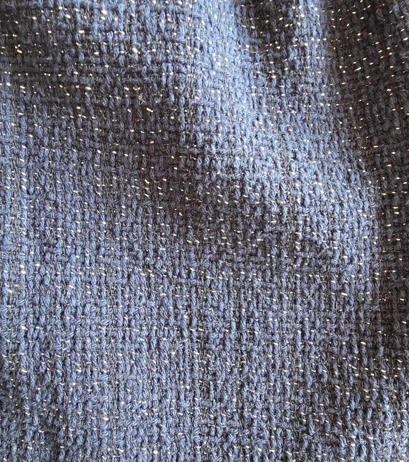 Korte tweed rok marineblauw en gouden draad Camaïeu Maat 34 XS gevoerd – photo 6